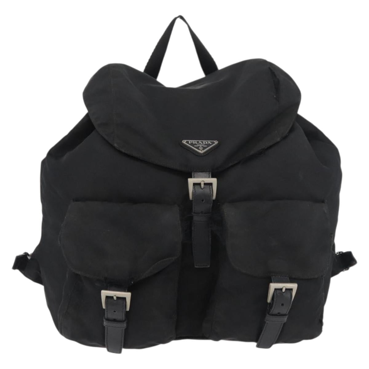 PRADA Backpack Nylon Black Auth 71911