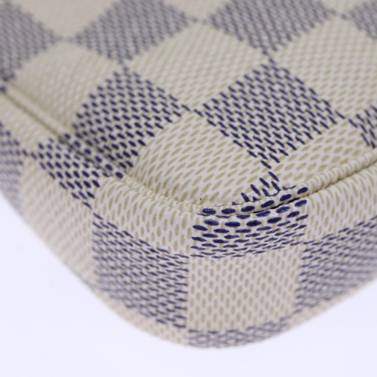 LOUIS VUITTON Damier Azur Mini Pochette Accessoires Pouch N60487 LV Auth 71970A