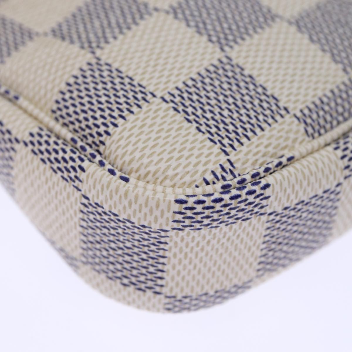 LOUIS VUITTON Damier Azur Mini Pochette Accessoires Pouch N60487 LV Auth 71970A