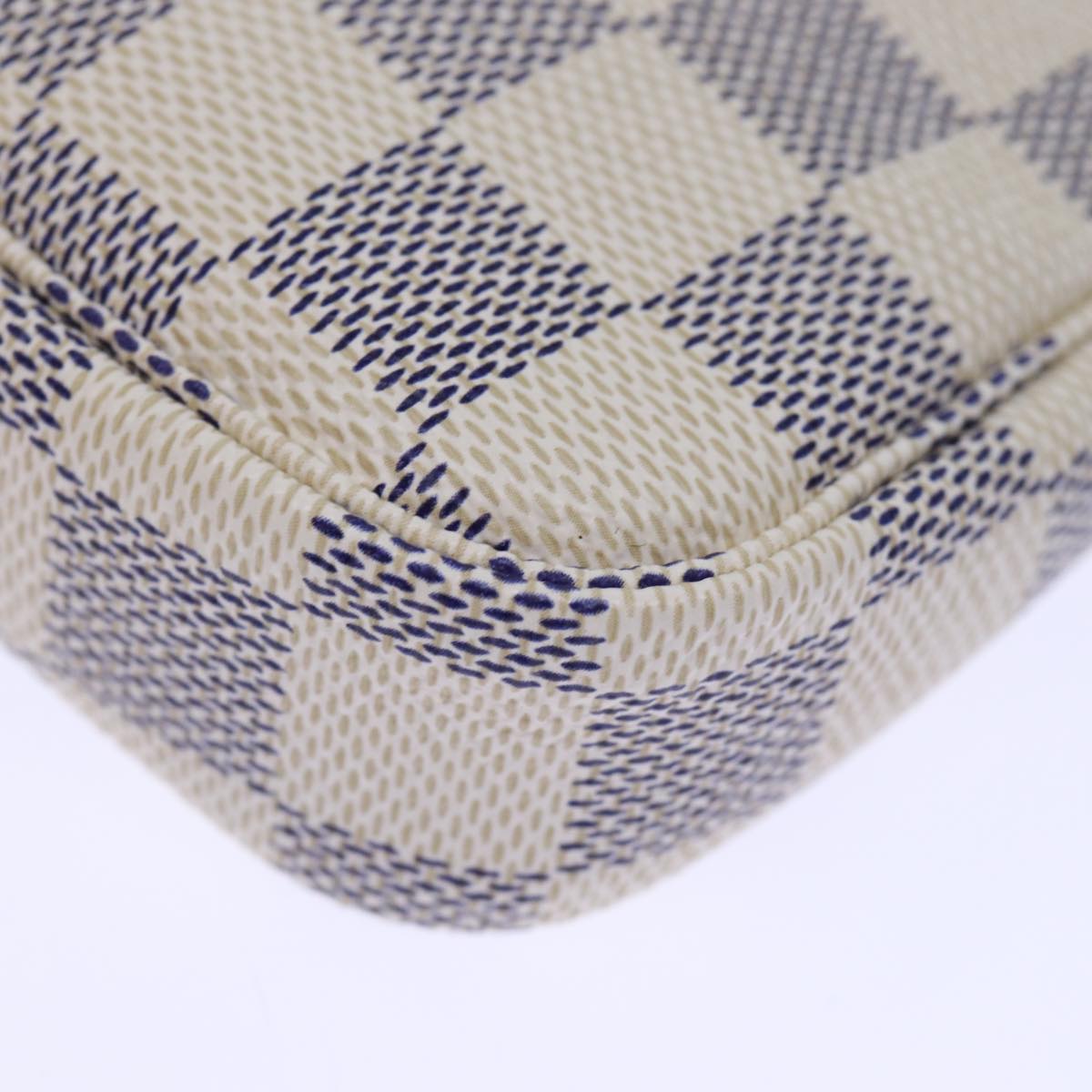 LOUIS VUITTON Damier Azur Mini Pochette Accessoires Pouch N60487 LV Auth 71970A