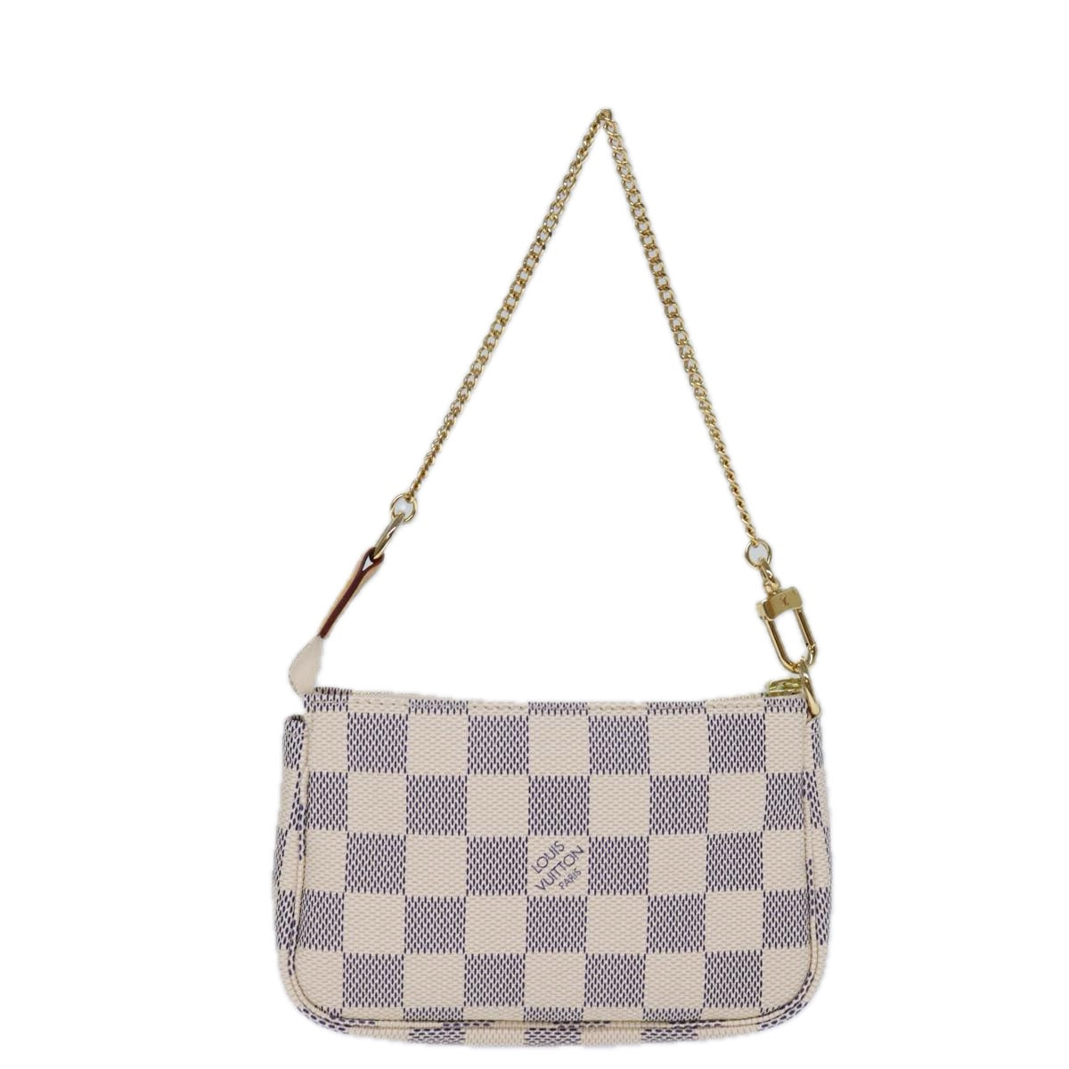 LOUIS VUITTON Damier Azur Mini Pochette Accessoires Pouch N60487 LV Auth 71970A