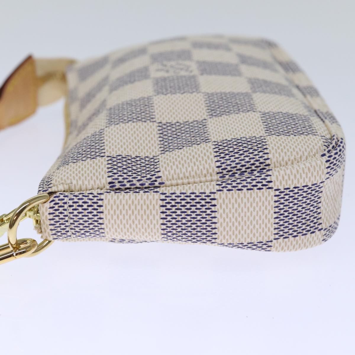 LOUIS VUITTON Damier Azur Mini Pochette Accessoires Pouch N60487 LV Auth 71970A