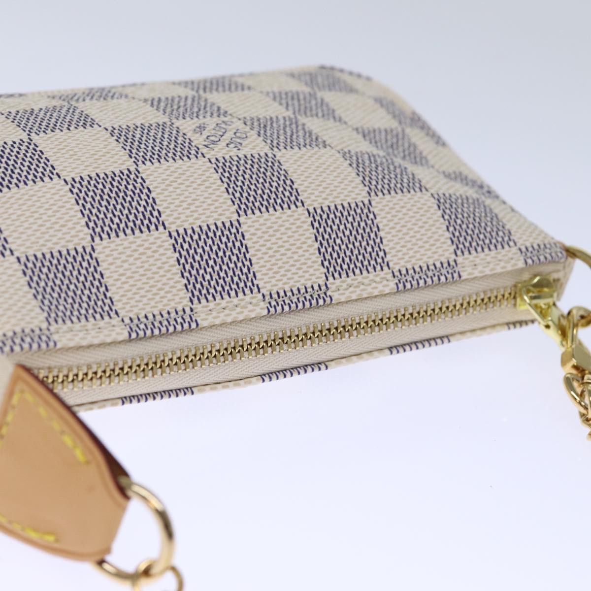 LOUIS VUITTON Damier Azur Mini Pochette Accessoires Pouch N60487 LV Auth 71970A