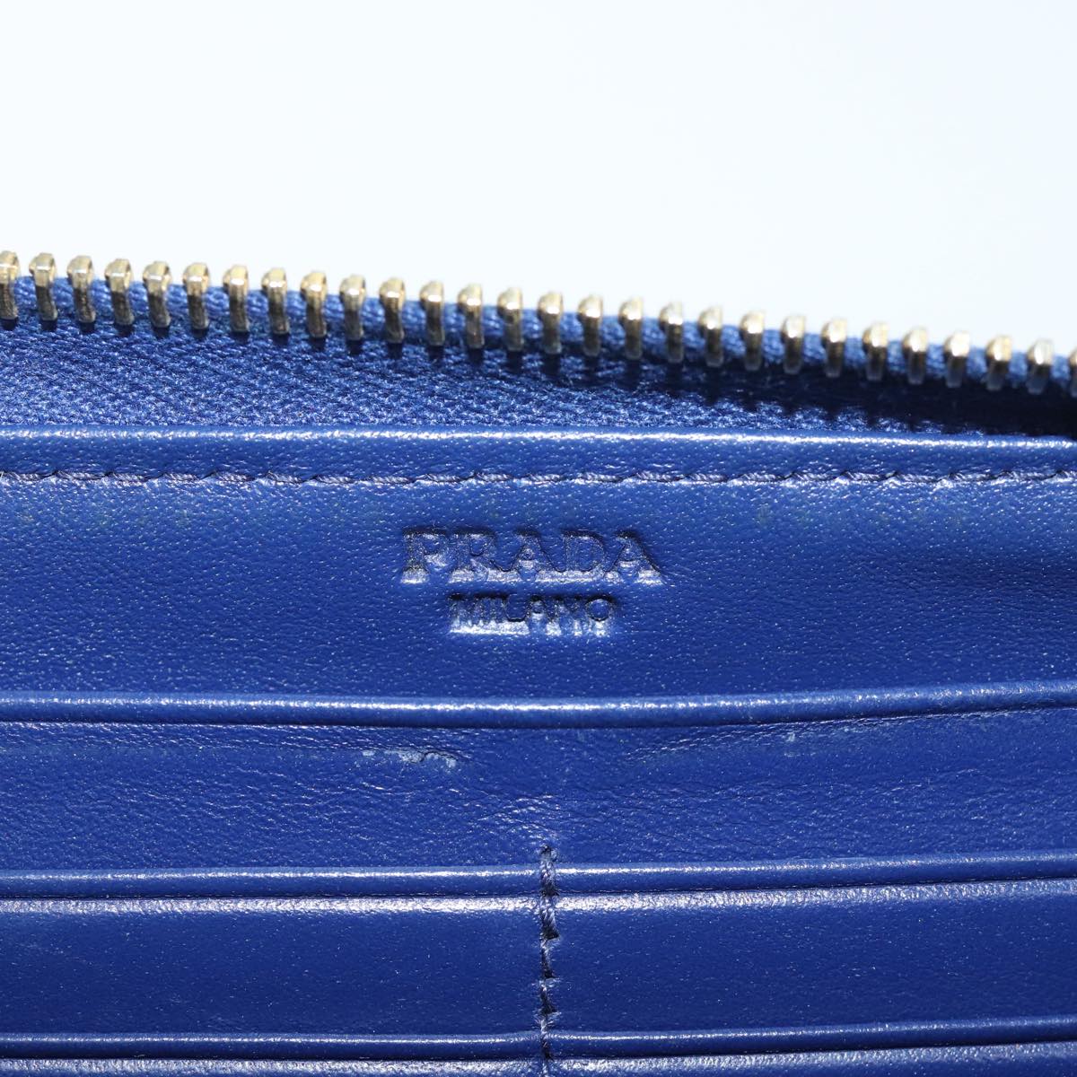 PRADA Long Wallet Nylon Blue Auth 72014