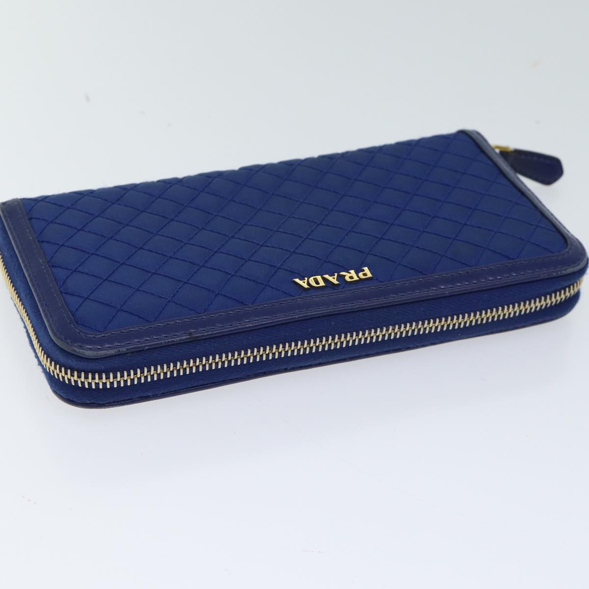 PRADA Long Wallet Nylon Blue Auth 72014