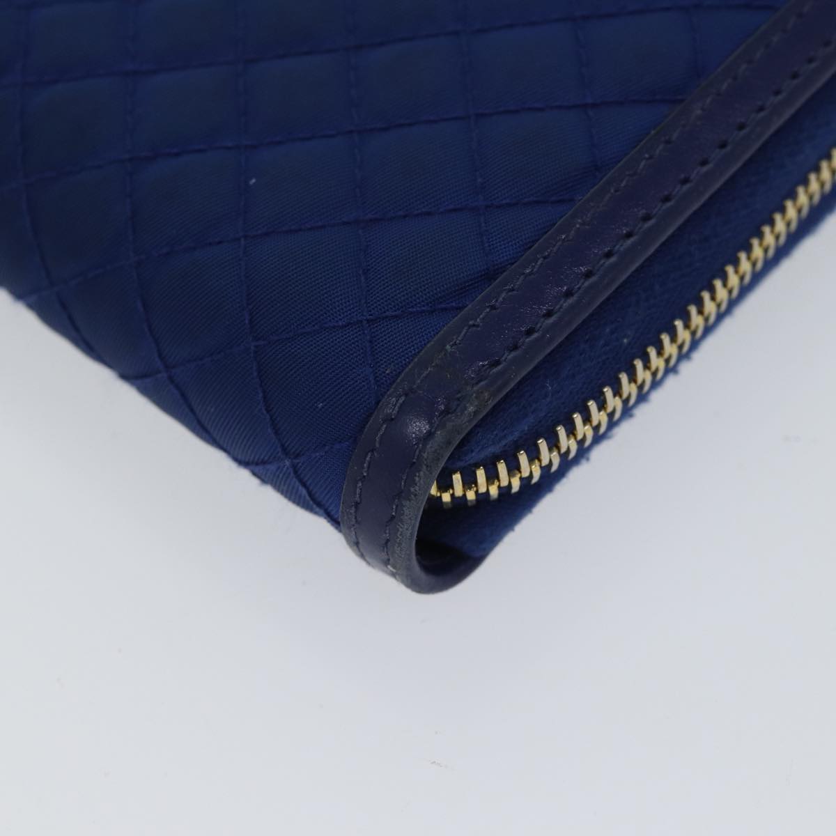 PRADA Long Wallet Nylon Blue Auth 72014