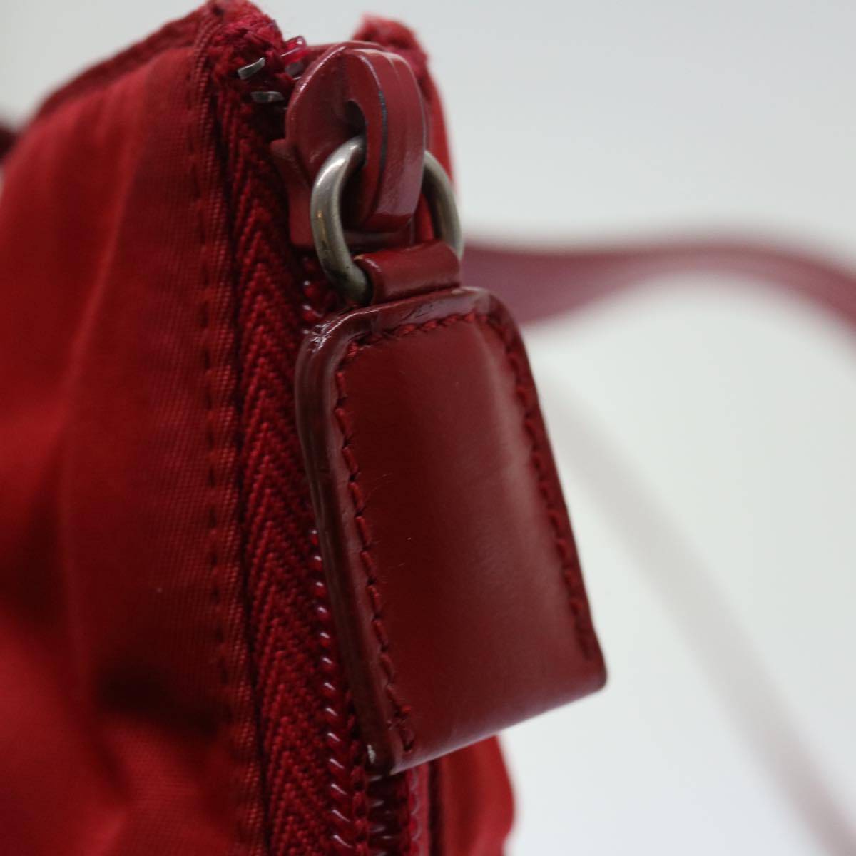 PRADA Shoulder Bag Nylon Red Auth 72021