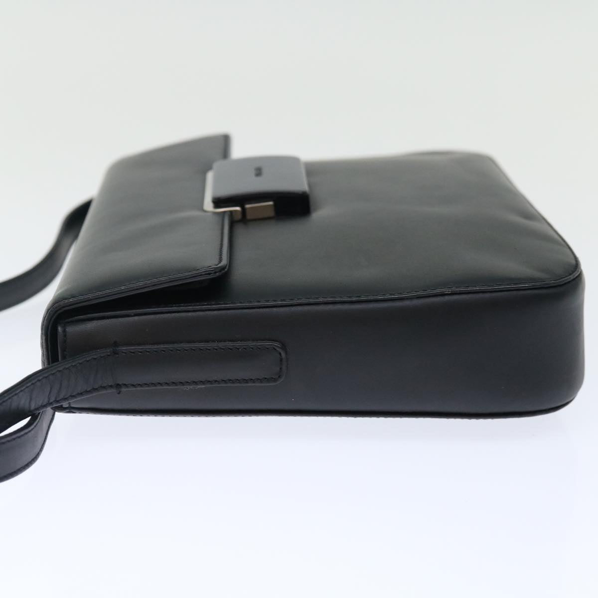 PRADA Shoulder Bag Leather Black Auth 72022