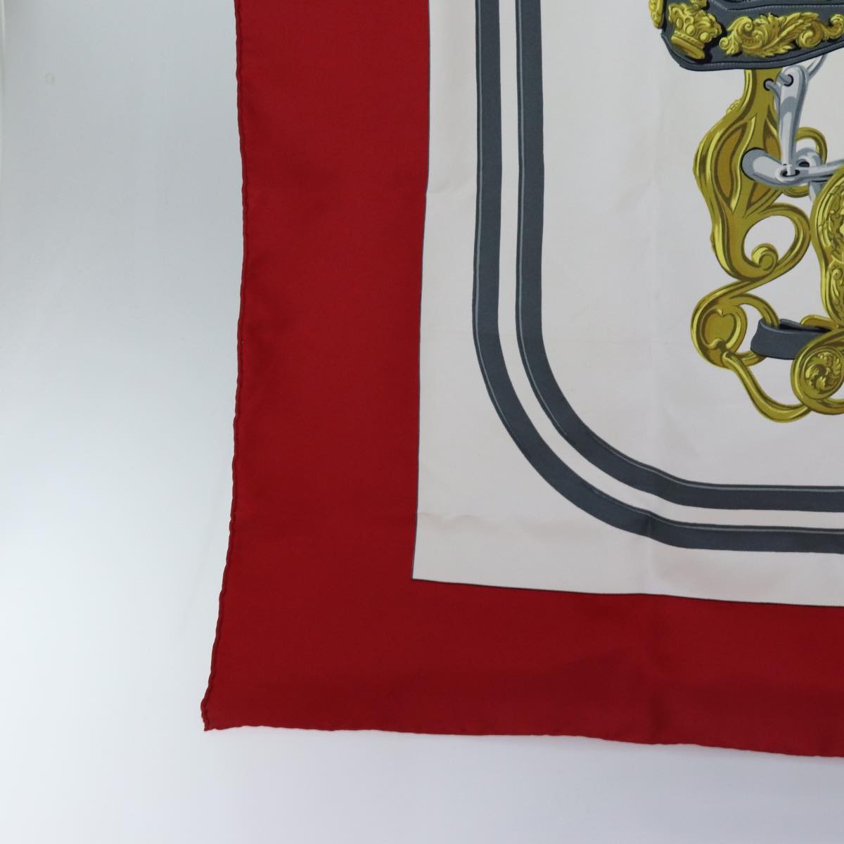 HERMES Carre 90 BEIDES de GALA Scarf Silk Red Auth 72053