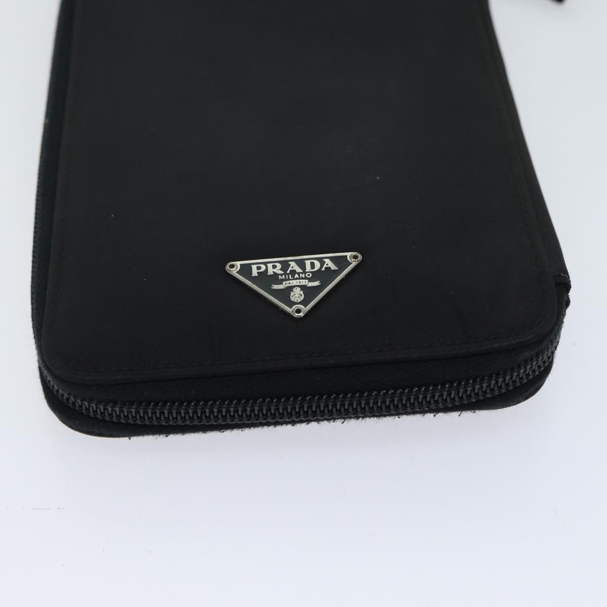 PRADA Long Wallet Nylon Black Auth 72087