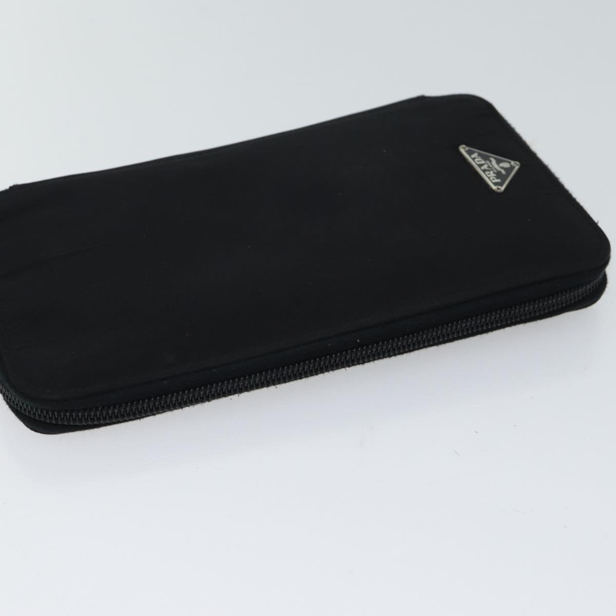 PRADA Long Wallet Nylon Black Auth 72087