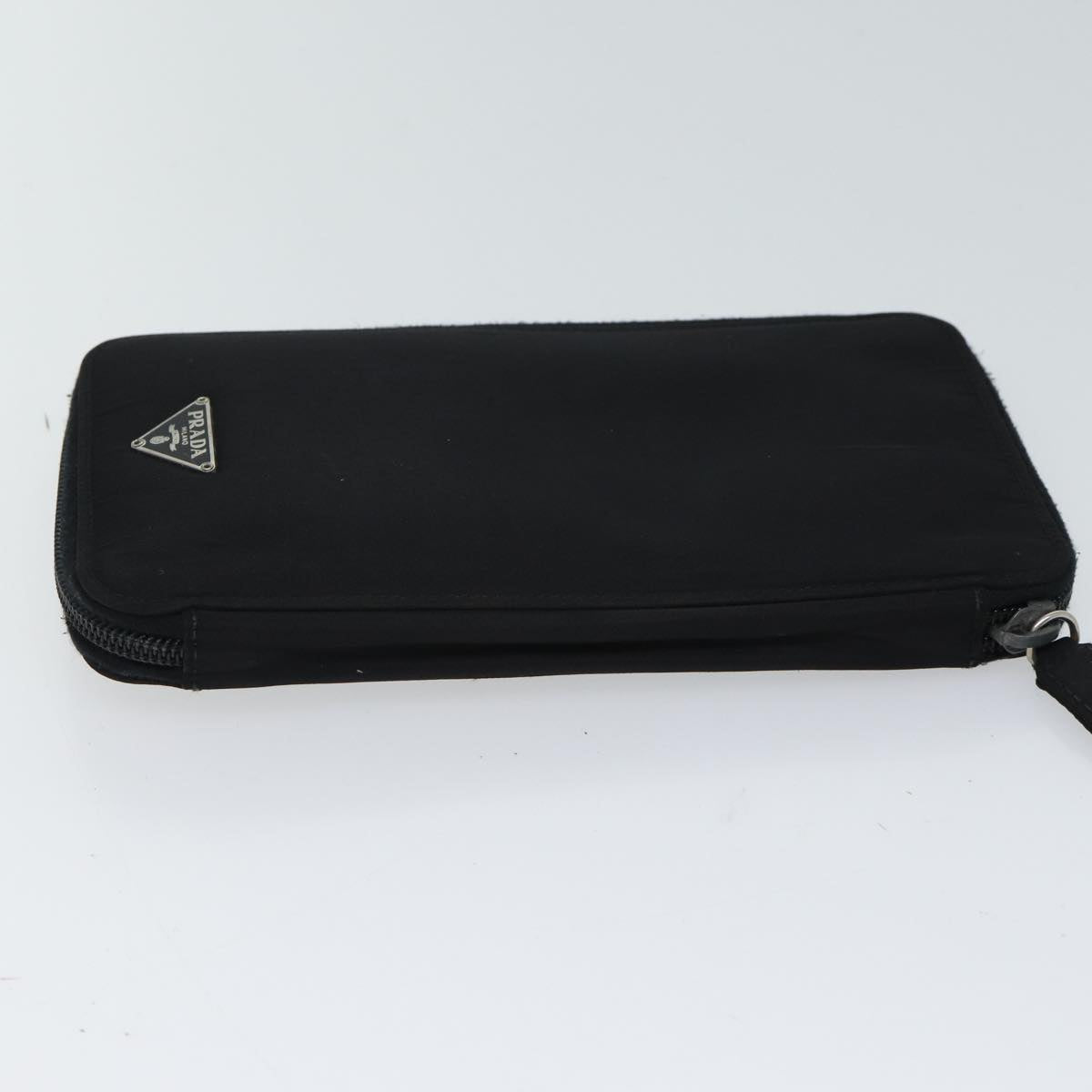 PRADA Long Wallet Nylon Black Auth 72087