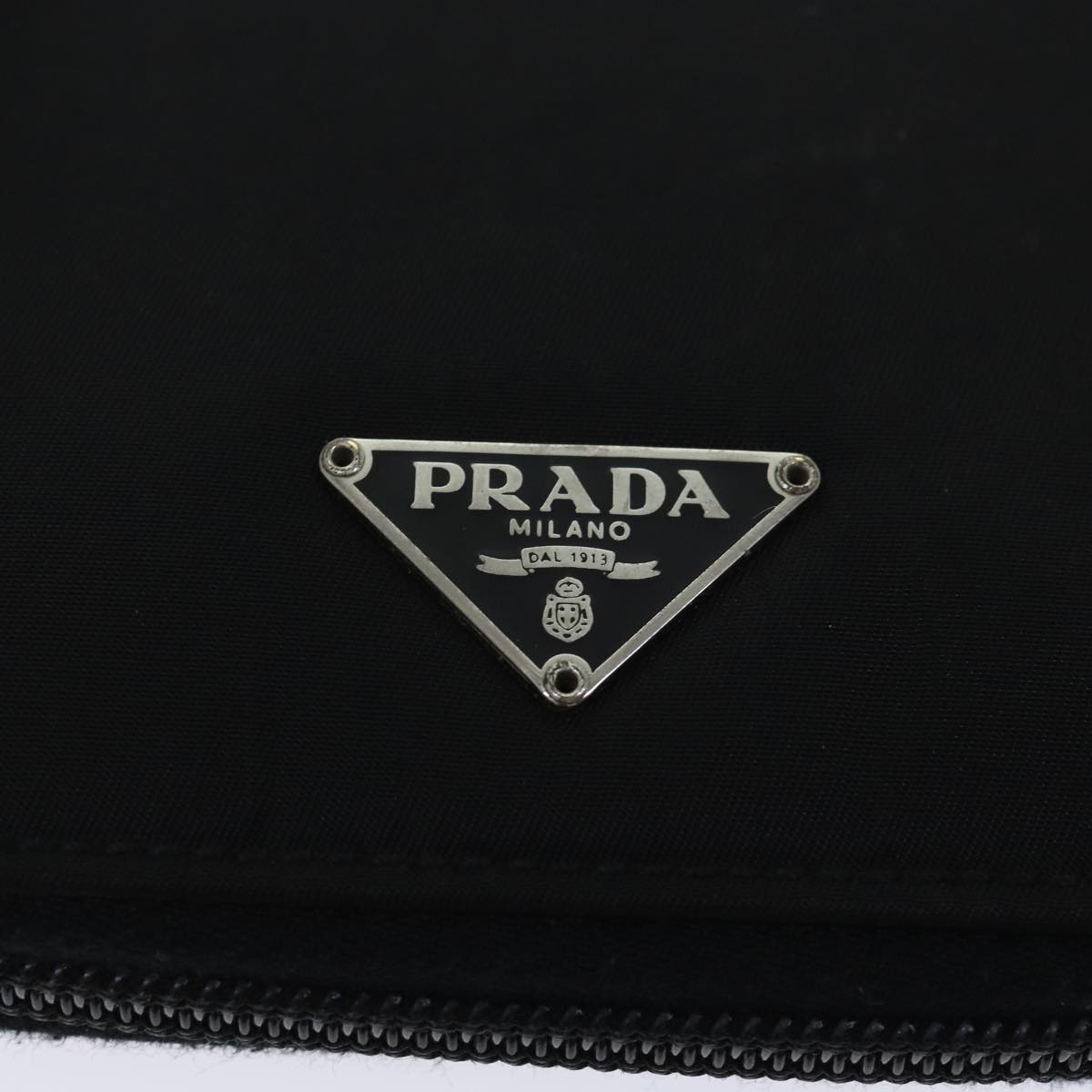 PRADA Long Wallet Nylon Black Auth 72087