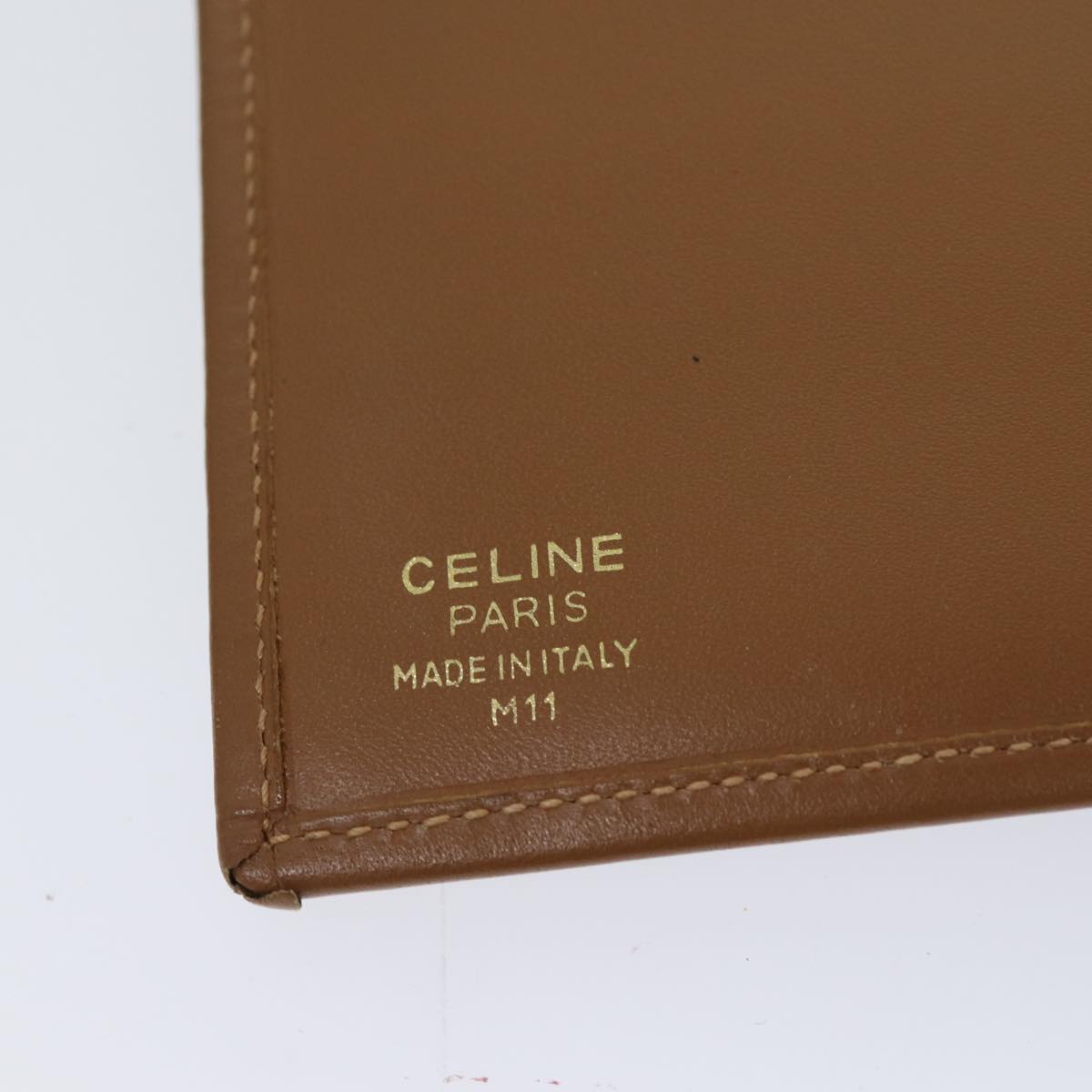 CELINE Macadam Canvas Long Wallet Coated Canvas Beige Auth 72096