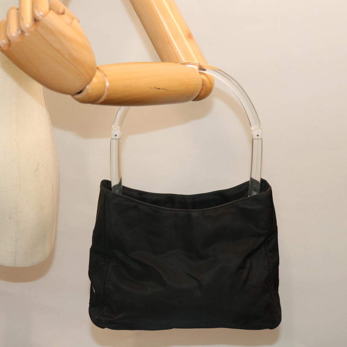 PRADA Shoulder Bag Nylon Black Auth 72103