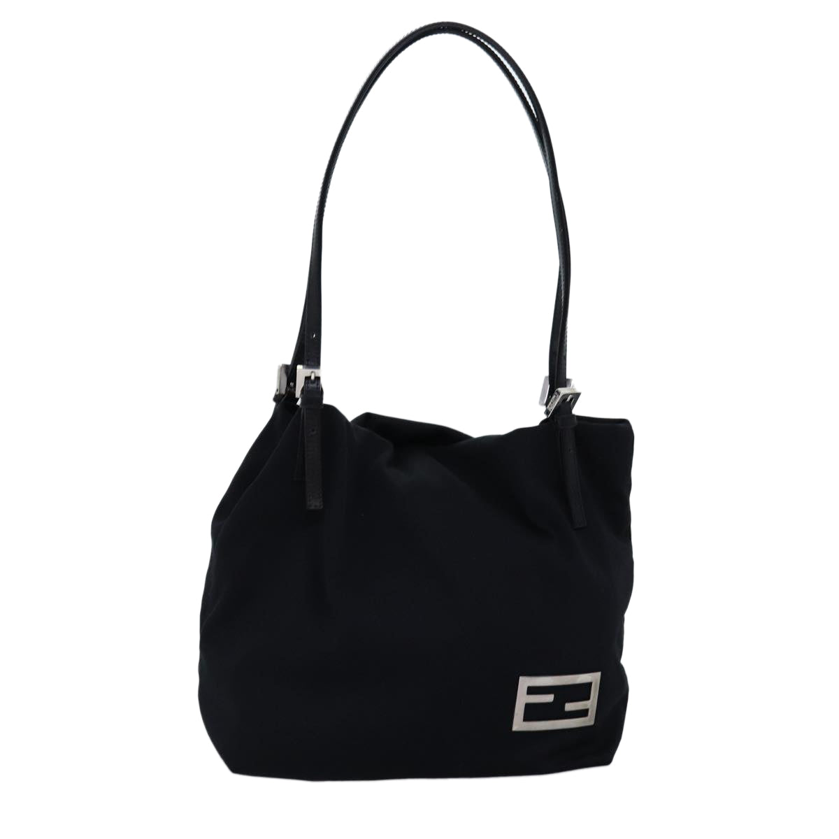 FENDI Shoulder Bag Nylon Black Auth 72108