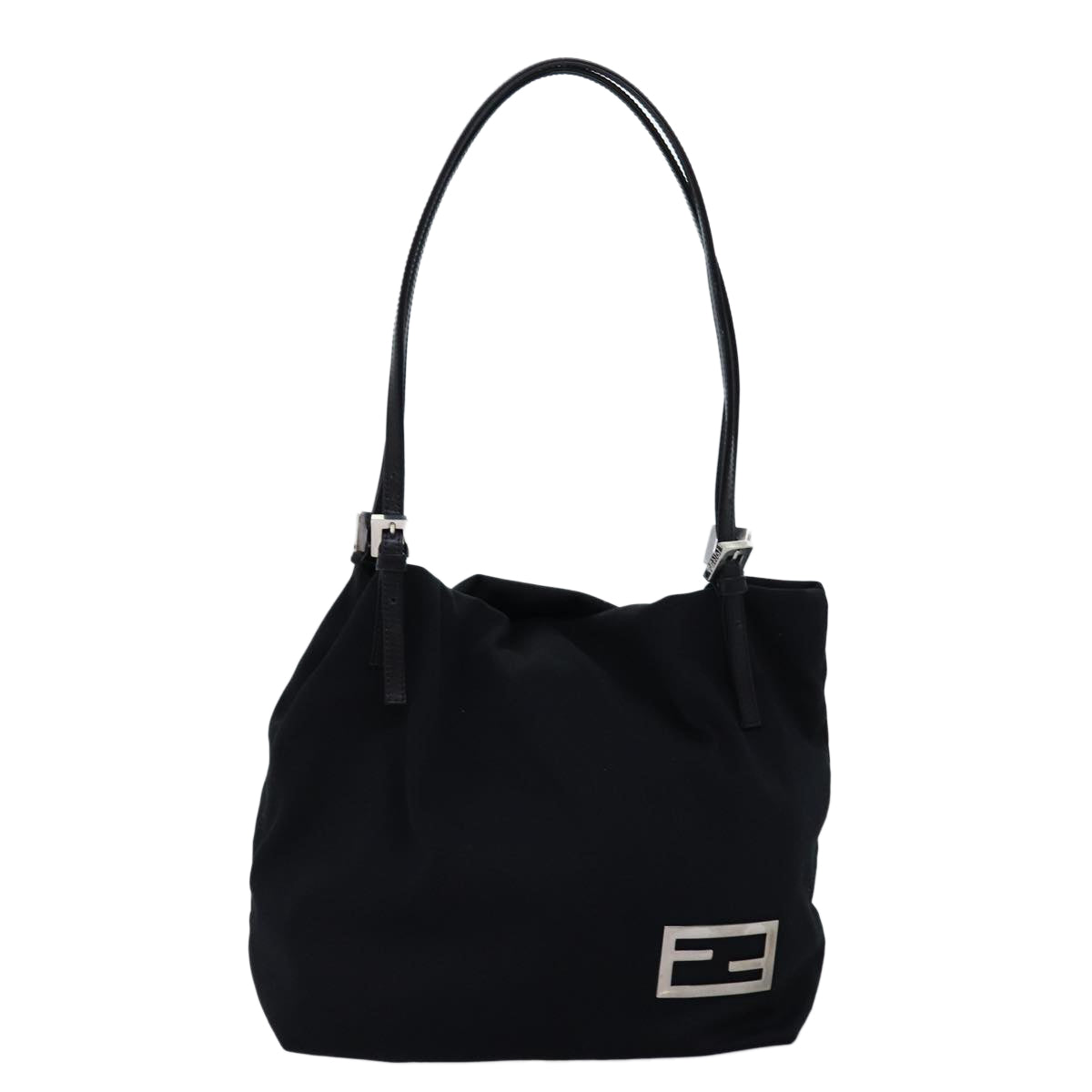 FENDI Shoulder Bag Nylon Black Auth 72108