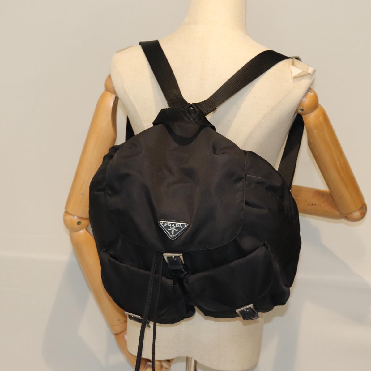 PRADA Backpack Nylon Black Auth 72146