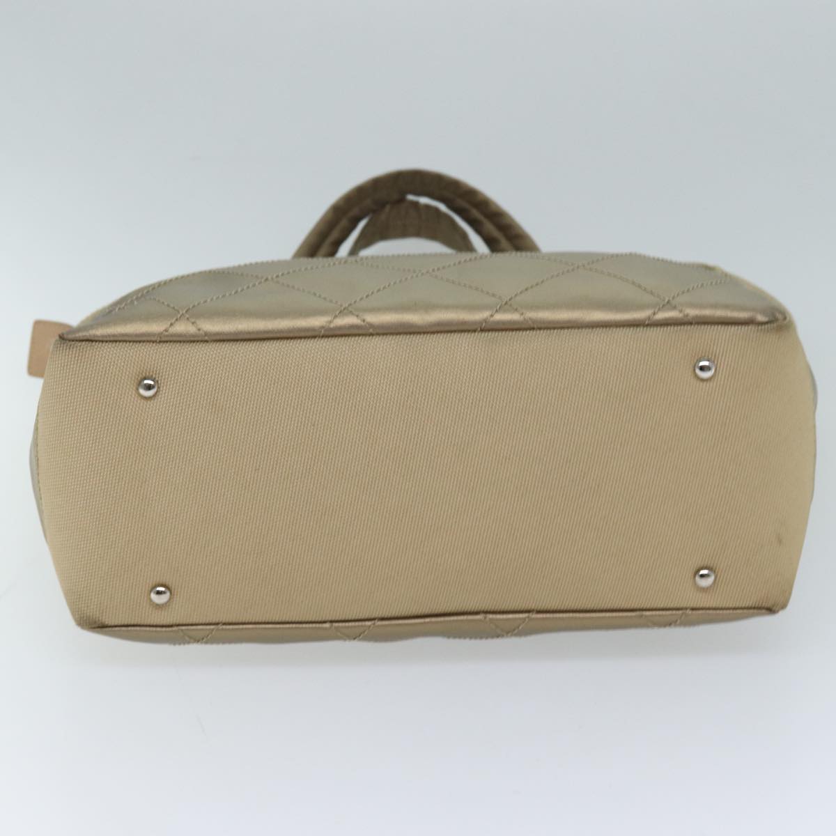 CHANEL Wild Stitch Tote Bag Leather Beige CC Auth 72149