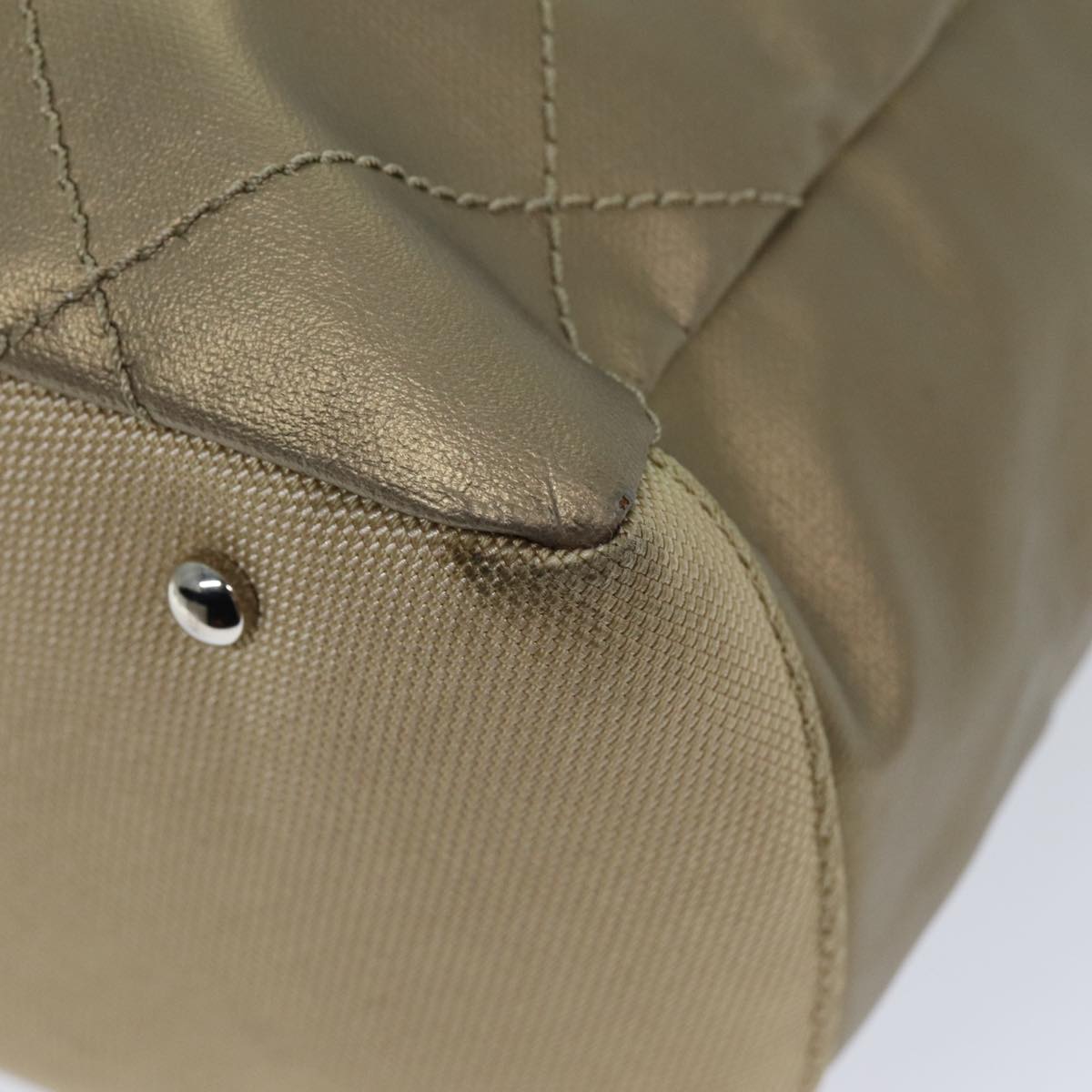 CHANEL Wild Stitch Tote Bag Leather Beige CC Auth 72149