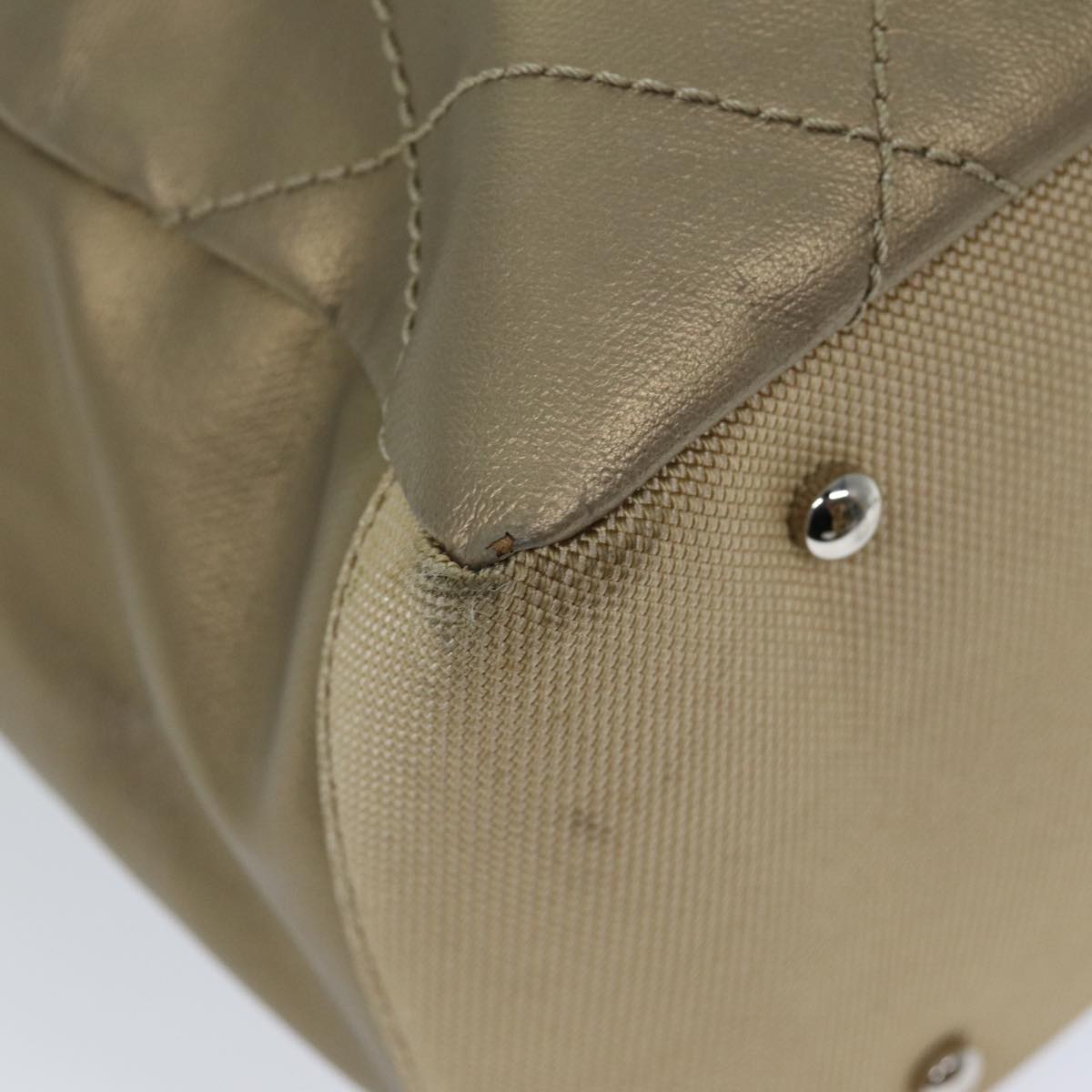 CHANEL Wild Stitch Tote Bag Leather Beige CC Auth 72149