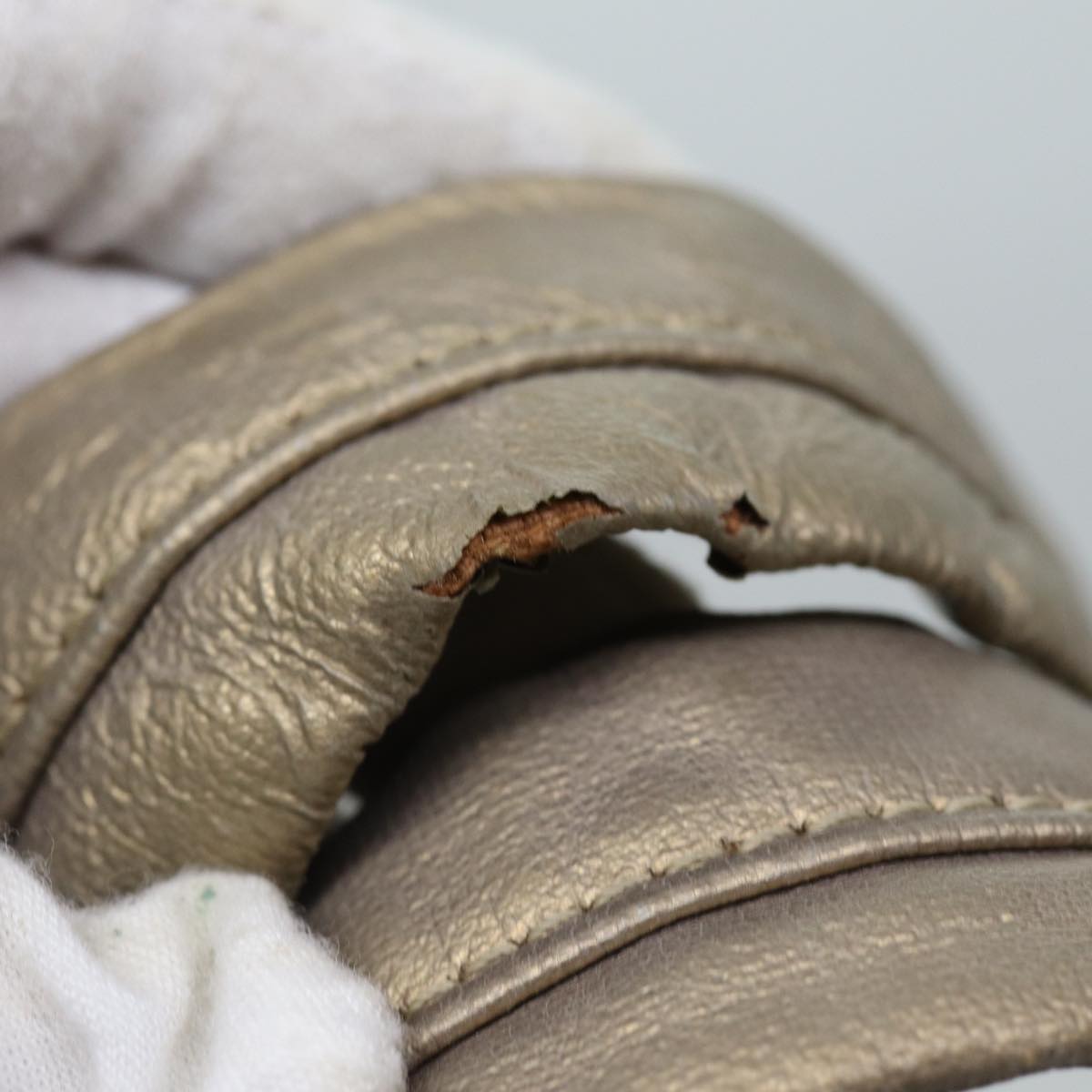 CHANEL Wild Stitch Tote Bag Leather Beige CC Auth 72149