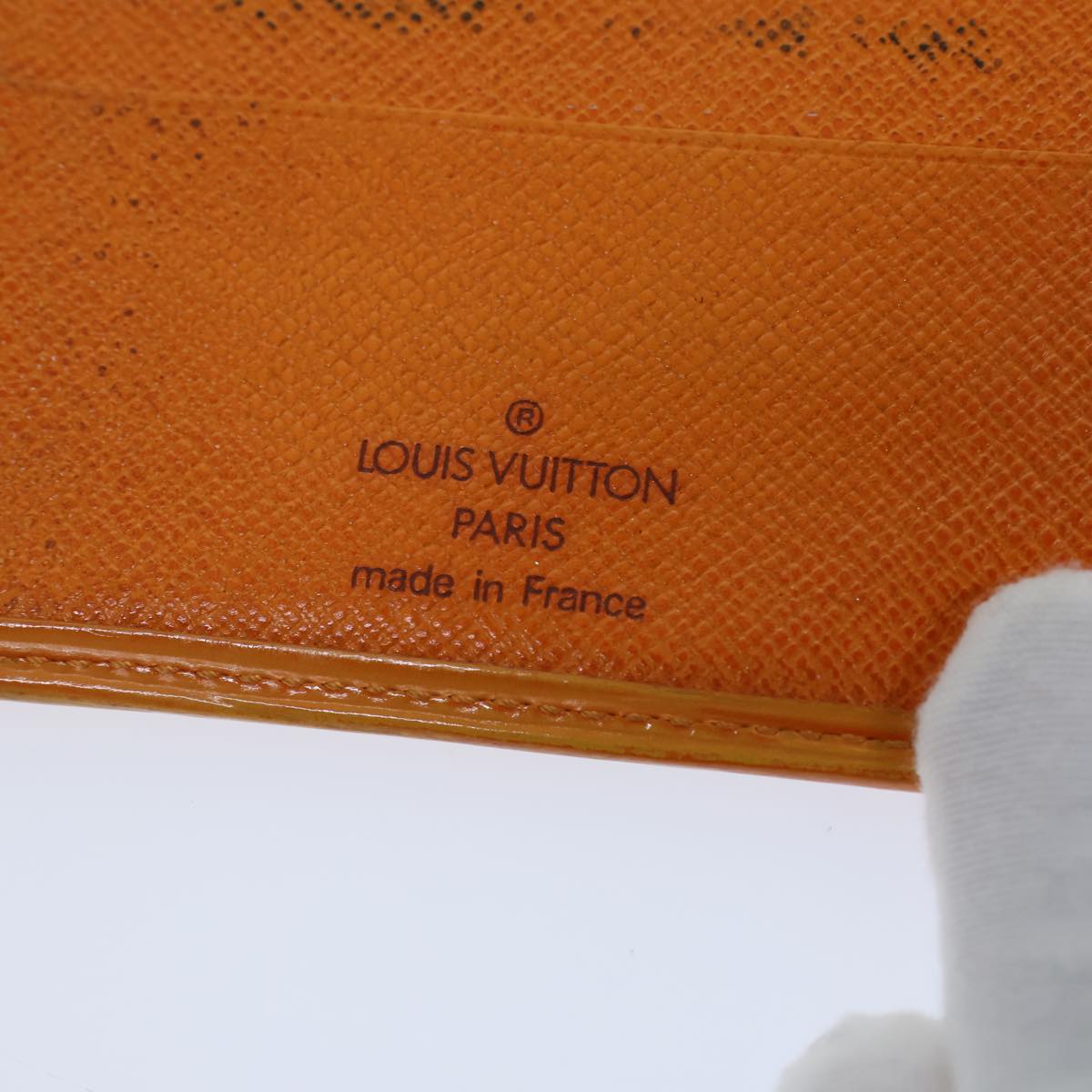 LOUIS VUITTON Epi Porte Billets Compact Bifold Wallet Mandarin M6355H Auth 72180