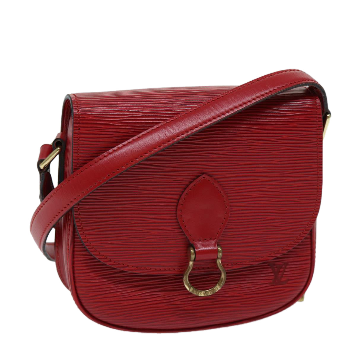 LOUIS VUITTON Epi Saint Cloud PM Shoulder Bag Red M52217 LV Auth 72331