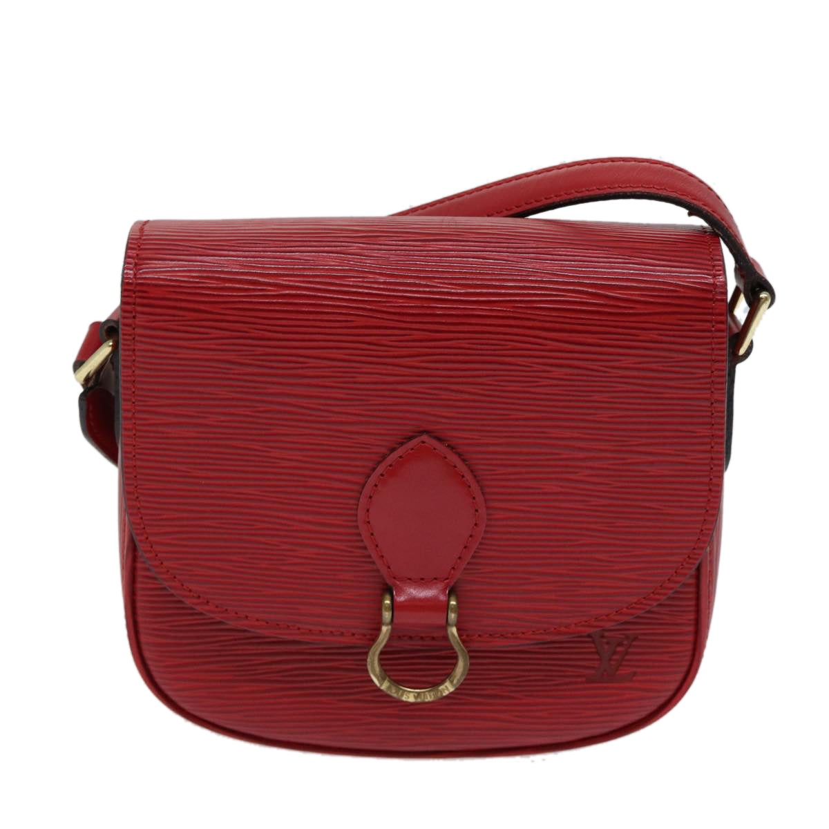 LOUIS VUITTON Epi Saint Cloud PM Shoulder Bag Red M52217 LV Auth 72331