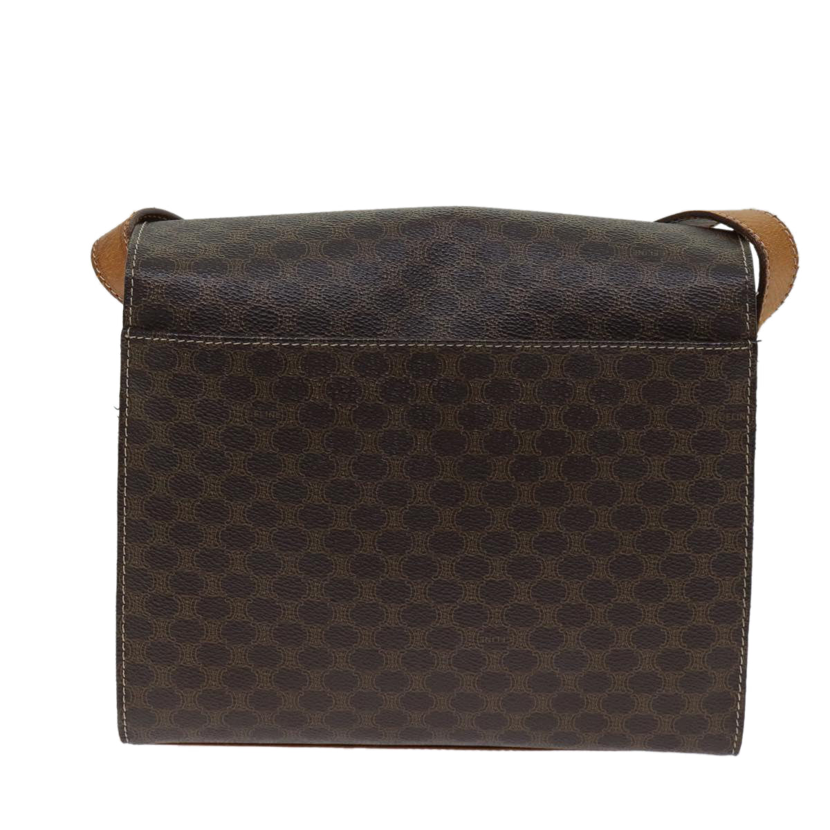 CELINE Macadam Canvas Shoulder Bag PVC Brown Auth 72346