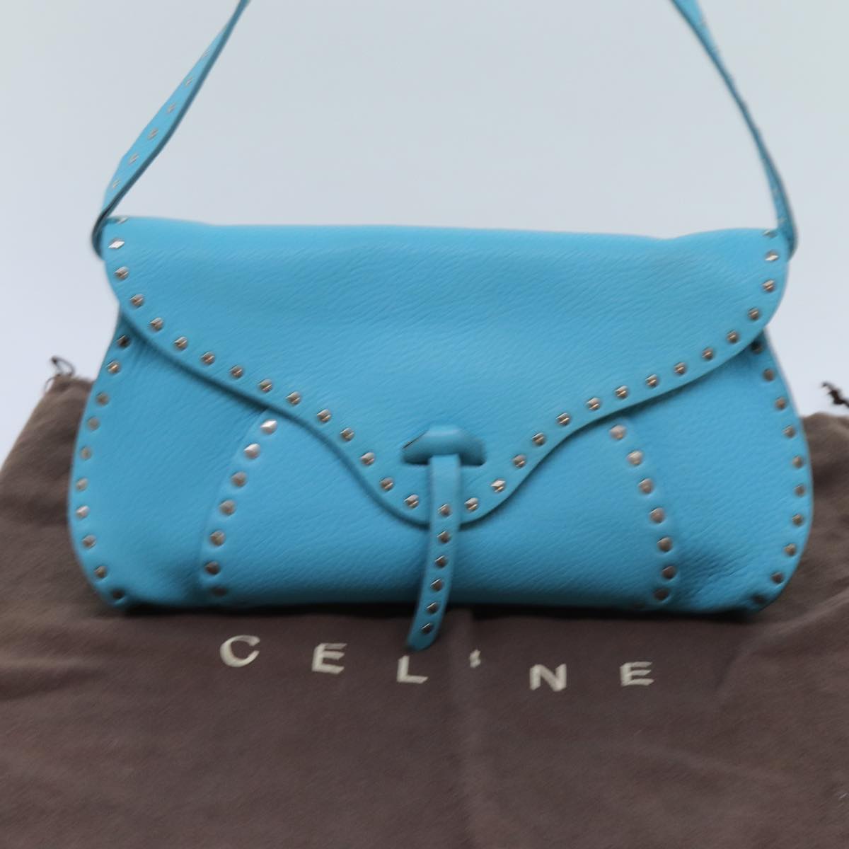 CELINE Shoulder Bag Light Blue Auth 72402