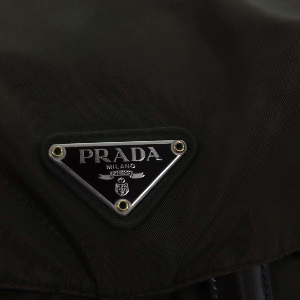 PRADA Backpack Nylon Khaki Auth 72425