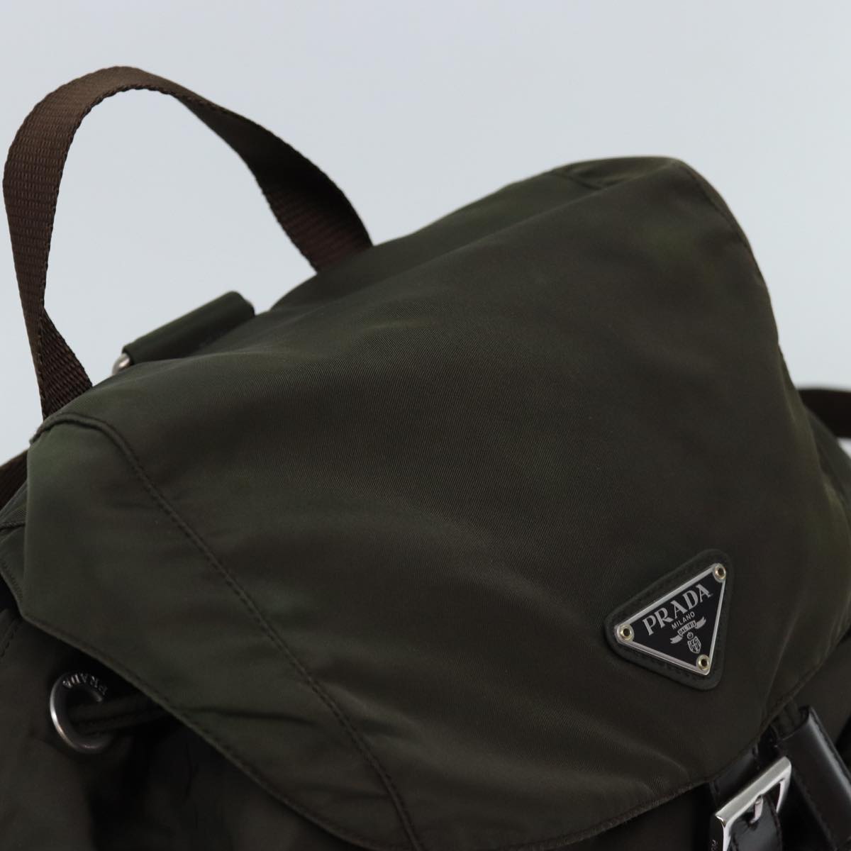 PRADA Backpack Nylon Khaki Auth 72425