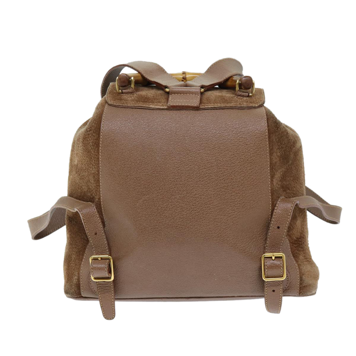 GUCCI Bamboo Backpack Suede Brown 003 2058 0016 Auth 72436