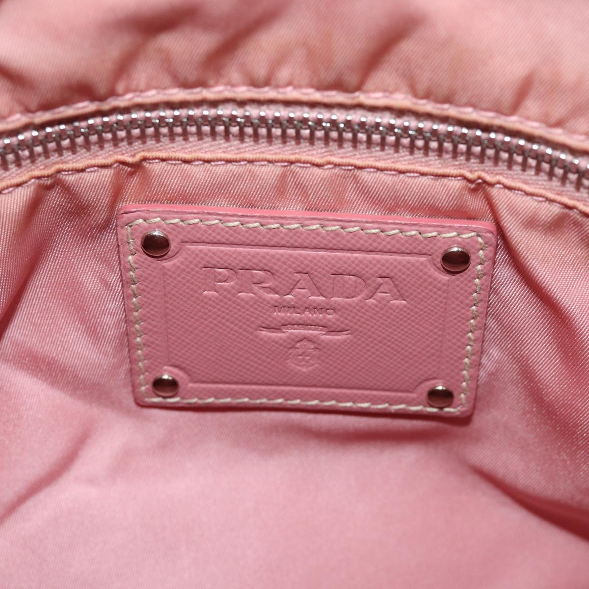 PRADA Shoulder Bag Nylon Gray Auth 72444