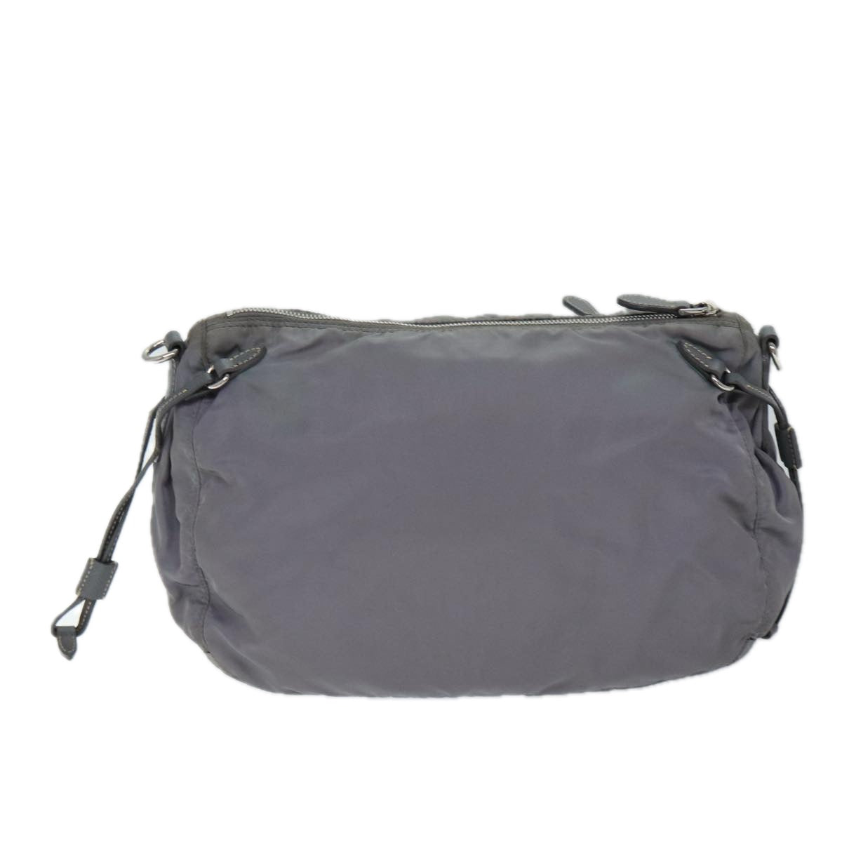 PRADA Shoulder Bag Nylon Gray Auth 72444