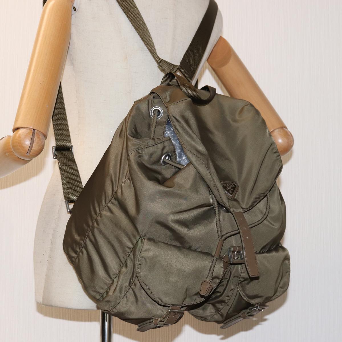 PRADA Backpack Nylon Brown Auth 72453