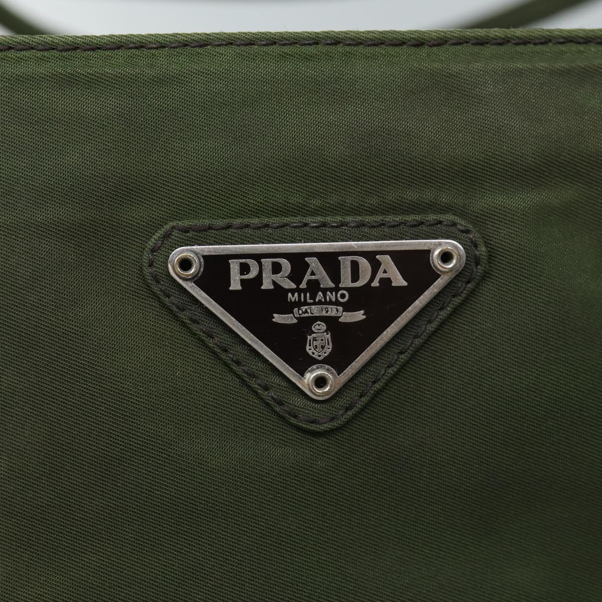 PRADA Shoulder Bag Nylon Khaki Auth 72482