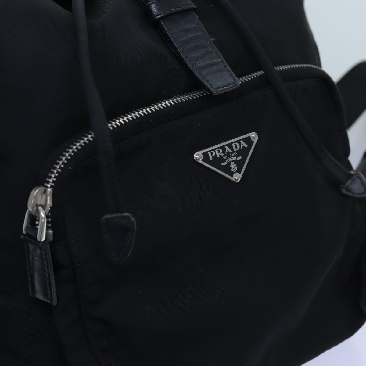 PRADA Backpack Nylon Black Auth 72489