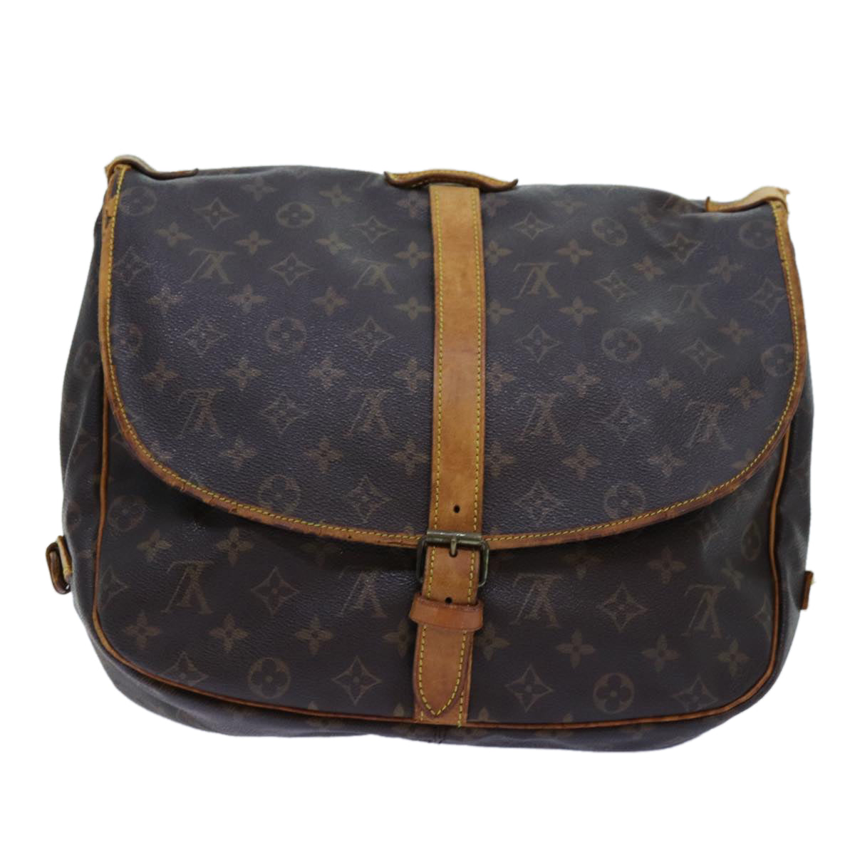 LOUIS VUITTON Monogram Saumur 35 Shoulder Bag M42254 LV Auth 72612