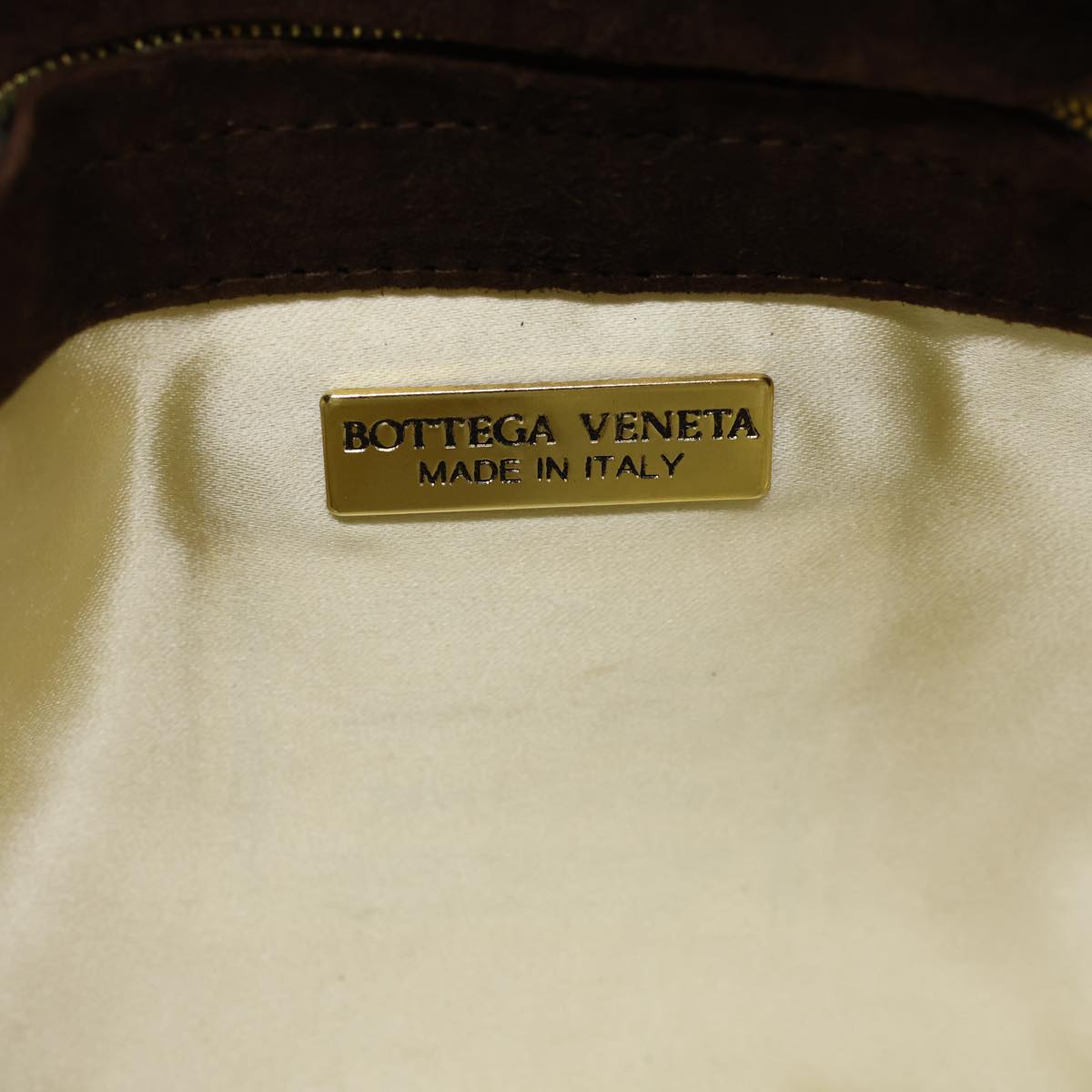 BOTTEGA VENETA INTRECCIATO Shoulder Bag Leather Vintage Brown Auth 72614