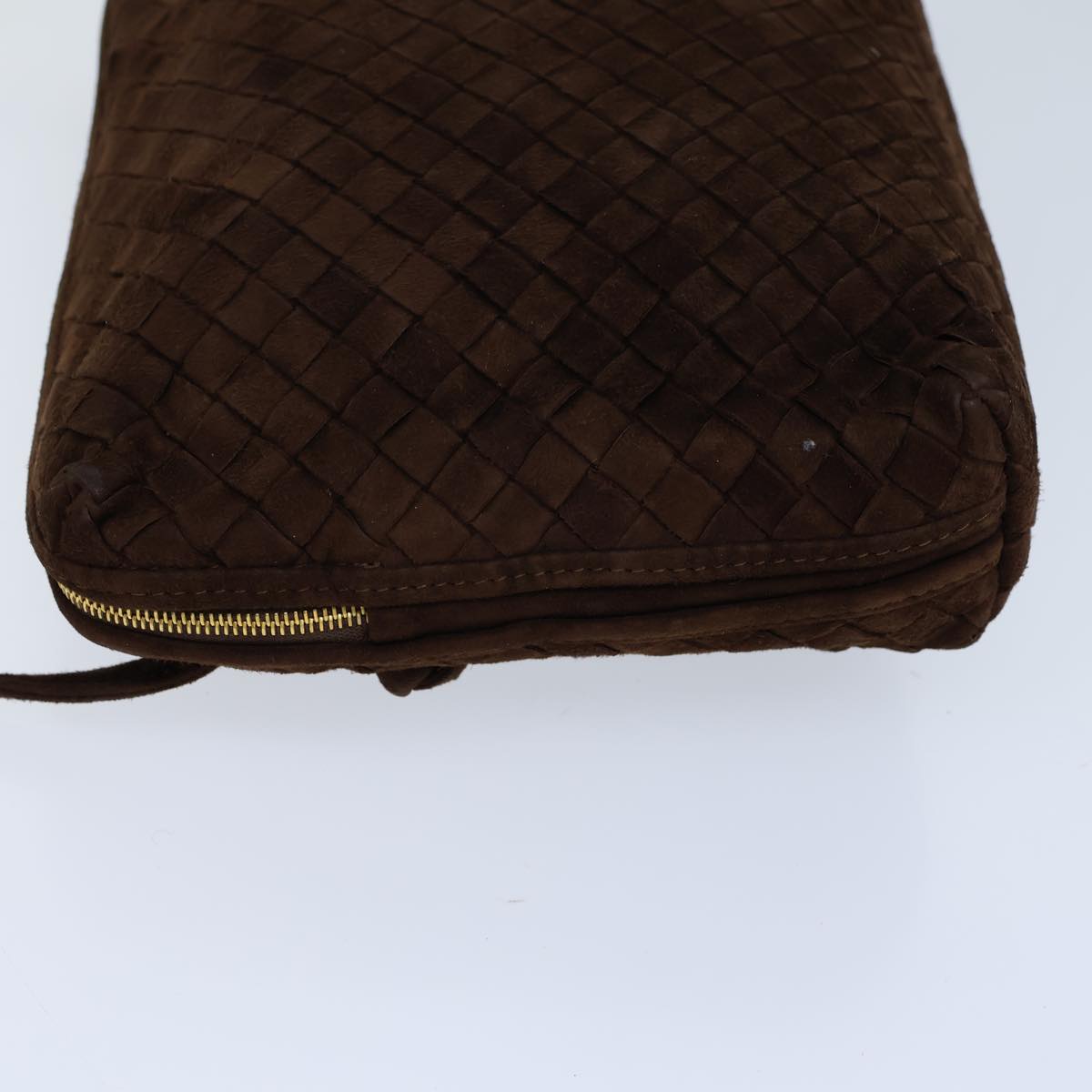 BOTTEGA VENETA INTRECCIATO Shoulder Bag Leather Vintage Brown Auth 72614