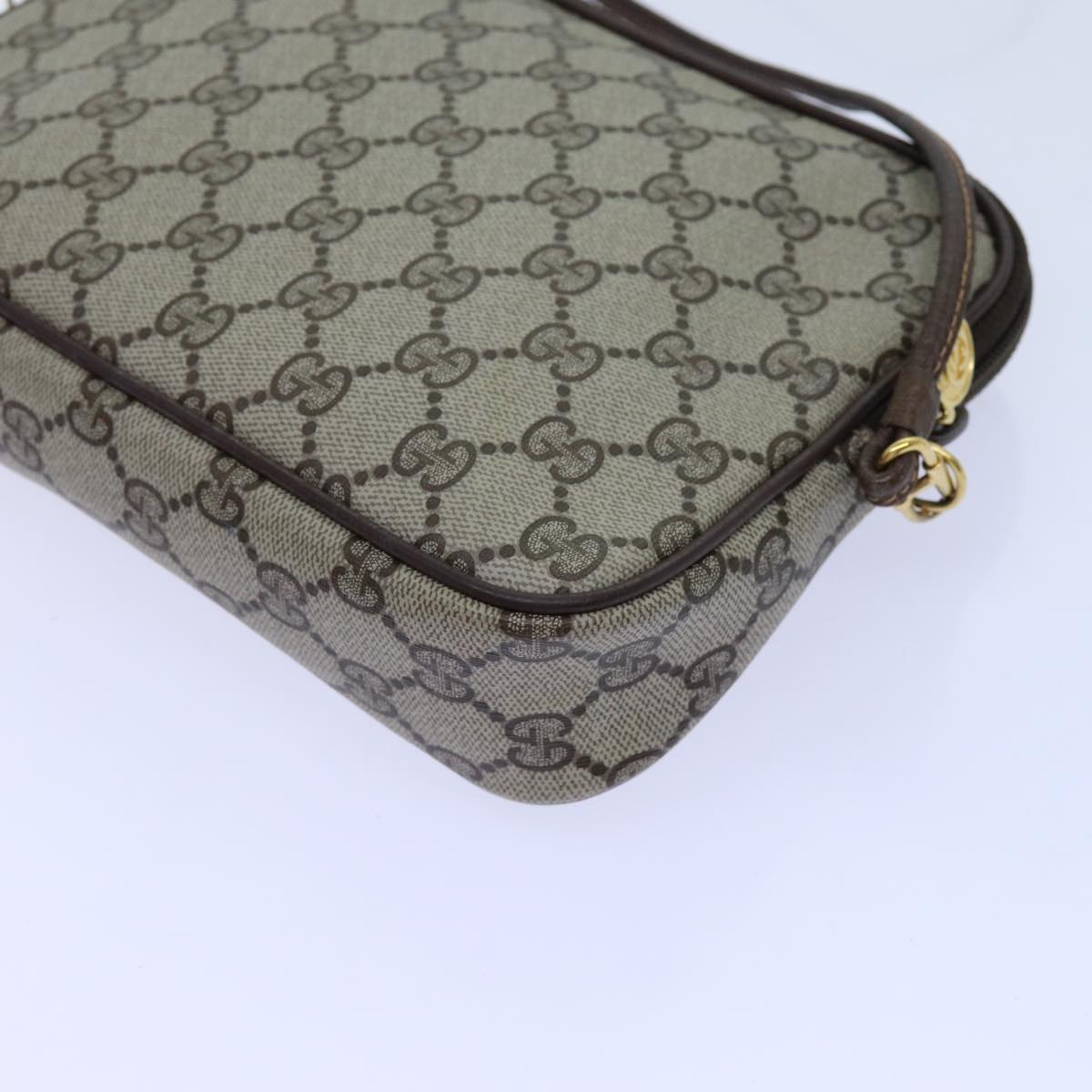 GUCCI GG Supreme Shoulder Bag PVC Beige 97 02 068 Auth 72620