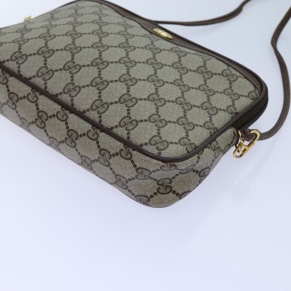 GUCCI GG Supreme Shoulder Bag PVC Beige 97 02 068 Auth 72620