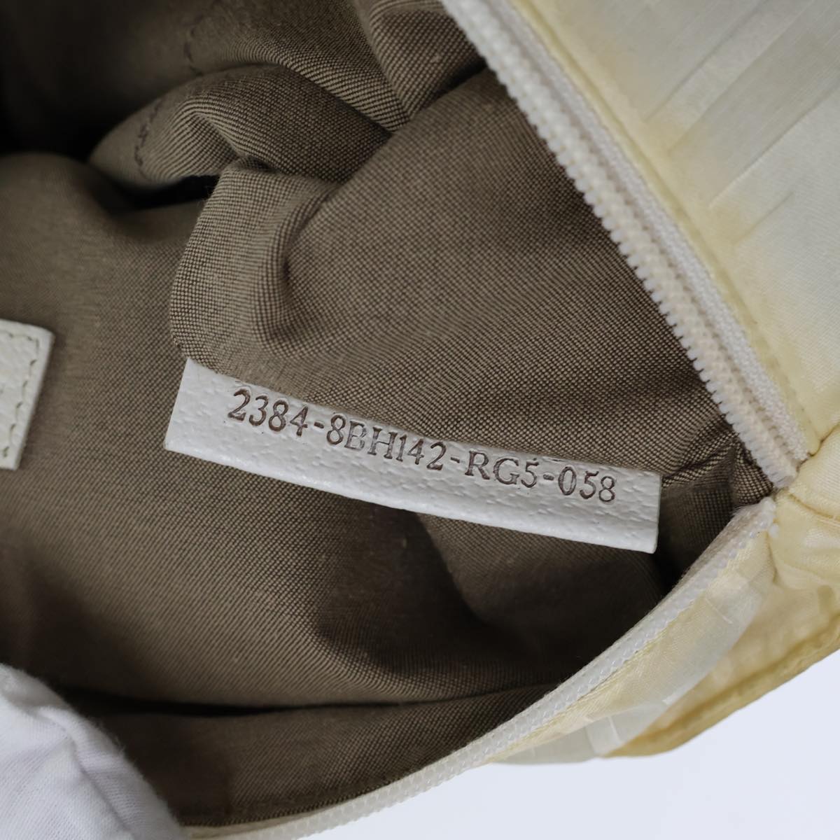 FENDI Zucca Canvas Hand Bag Nylon White Auth 72631