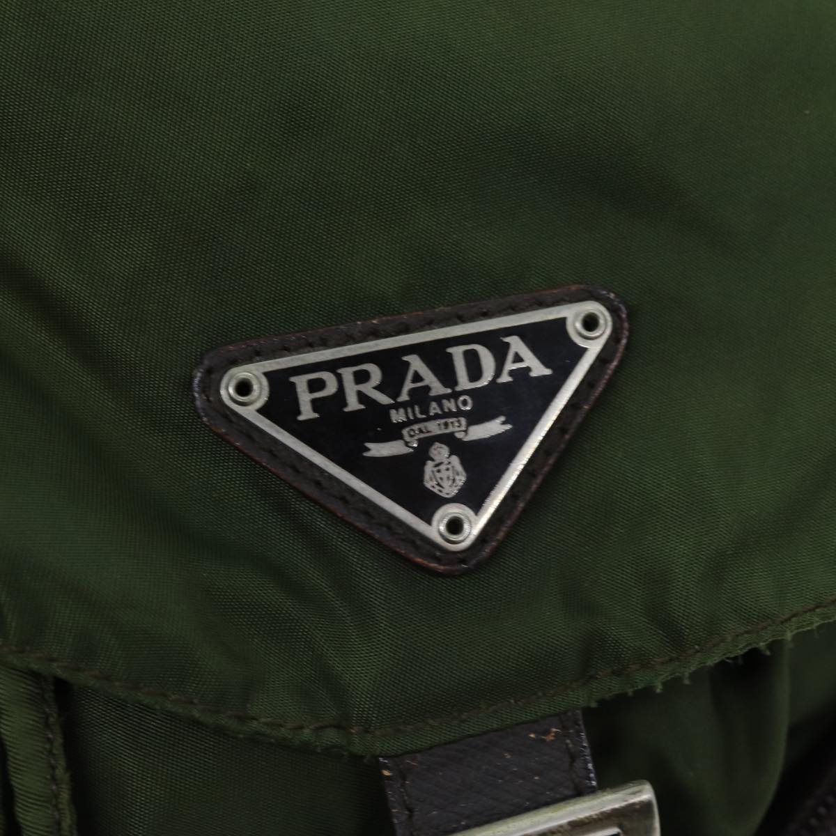 PRADA Backpack Nylon Khaki Auth 72632