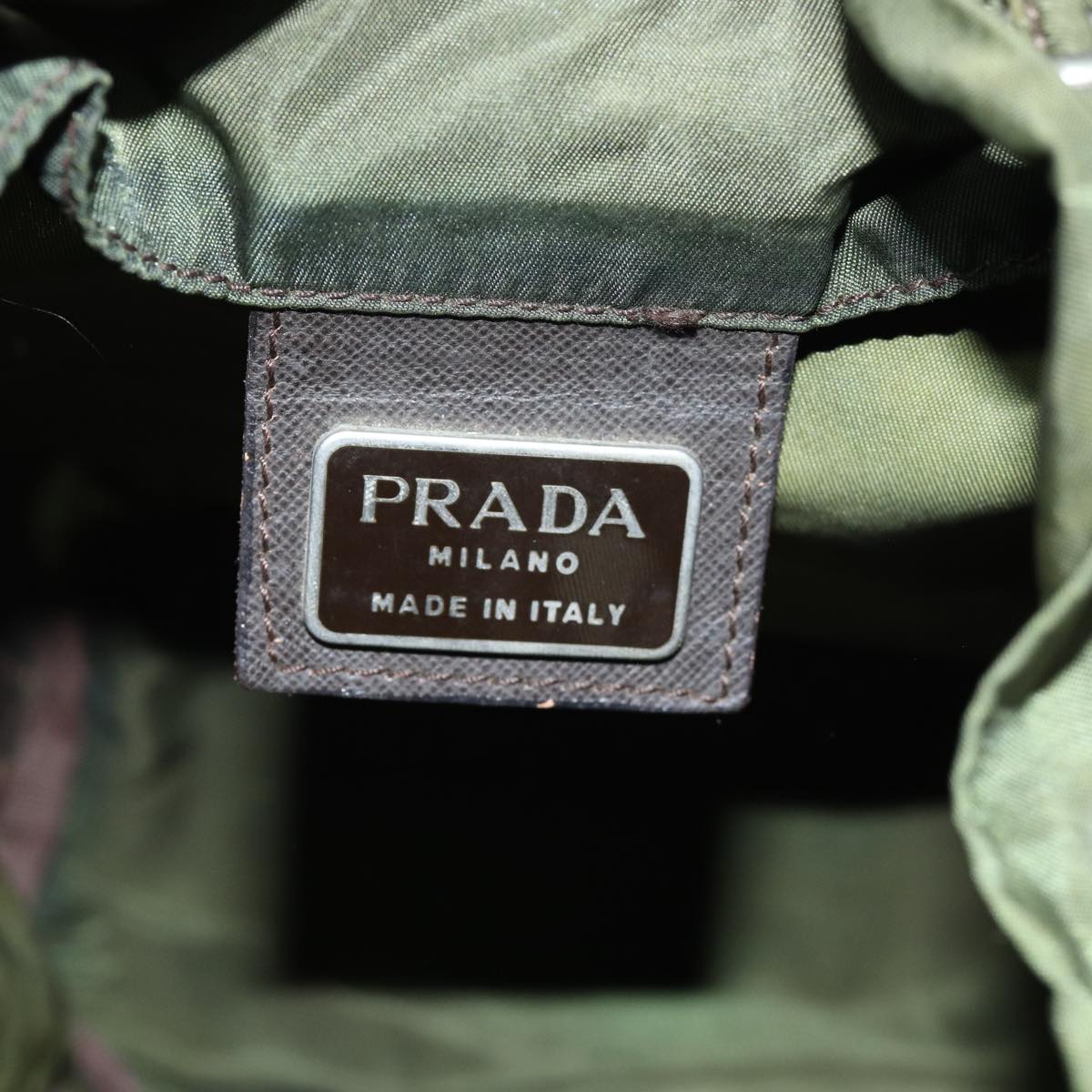 PRADA Backpack Nylon Khaki Auth 72632