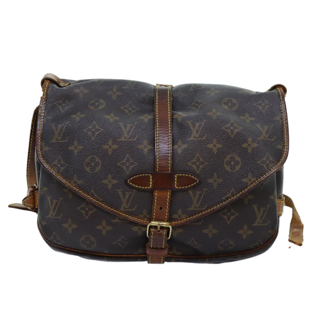 LOUIS VUITTON Monogram Saumur 30 Shoulder Bag M42256 LV Auth 72653