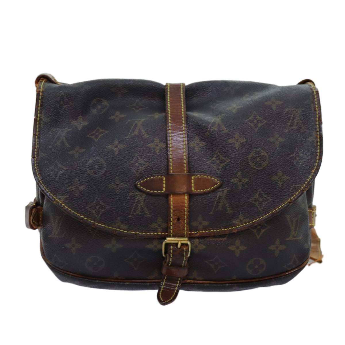 LOUIS VUITTON Monogram Saumur 30 Shoulder Bag M42256 LV Auth 72653