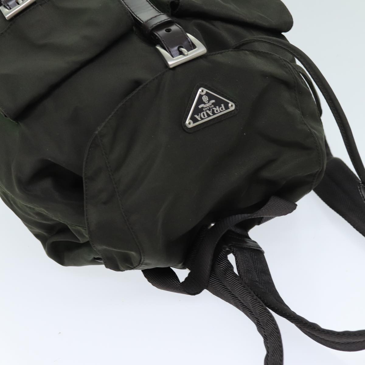 PRADA Backpack Nylon Khaki Auth 72694